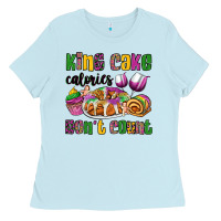 Baby Blue king cake calories don't count mardi gras Ladies Tee - OliviaCreatesArt