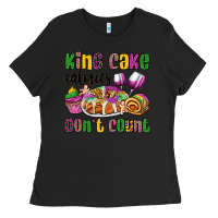 Black king cake calories don't count mardi gras Ladies Tee - OliviaCreatesArt