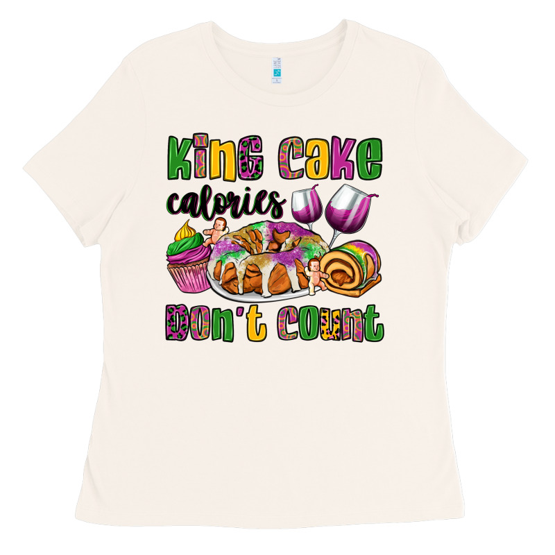 King Cake Calories Don't Count Mardi Gras Ladies Tee by OliviaCreatesArt | Teevron