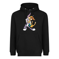Black bugs bunny and lola bunny Heavyweight Hoodie - DesigneFamous