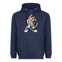 Navy bugs bunny and lola bunny Heavyweight Hoodie - DesigneFamous