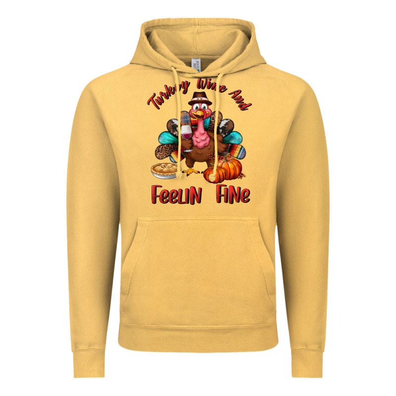 Turkey Wine And Feelin Fine Vintage Hoodie by BundleAndBundleShop | Teevron