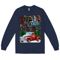 Navy Small Town Christmas Long Sleeve Tee - FaDigitalArtStudio