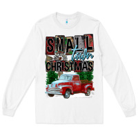White Small Town Christmas Long Sleeve Tee - FaDigitalArtStudio