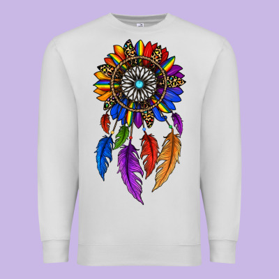 Pride Sunflower Dreamcatcher Premium Sweatshirt Designed By Jahusdesignshop