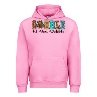 Fuchsia Pink gobble til you wobble thanksgiving turkey Urban Hoodie - RanaPortraitStore