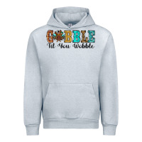 Heather Grey gobble til you wobble thanksgiving turkey Urban Hoodie - RanaPortraitStore