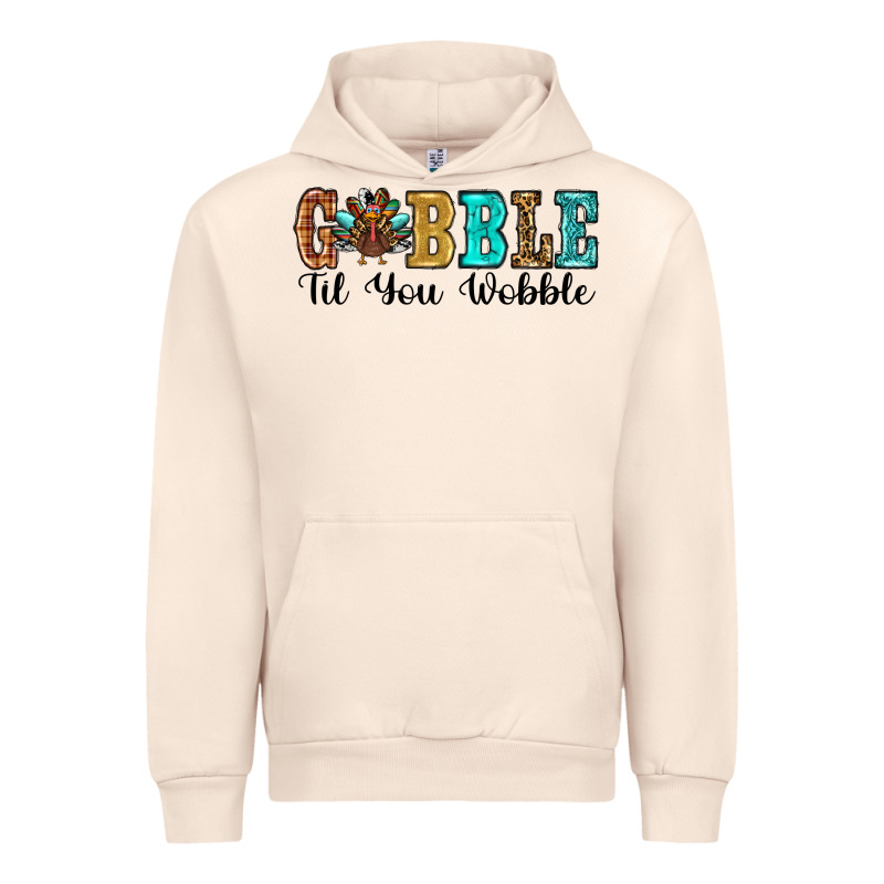 Gobble Til You Wobble Thanksgiving Turkey Urban Hoodie by RanaPortraitStore | Teevron