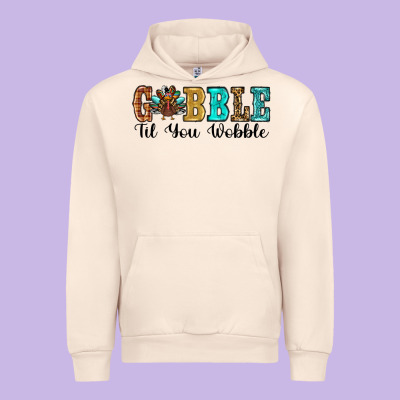 Gobble Til You Wobble Thanksgiving Turkey Urban Hoodie Designed By Ranaportraitstore