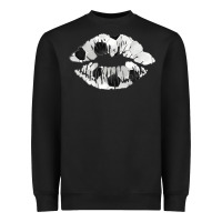 Black soccer lips Heavyweight Sweatshirt - AdoDesignShop