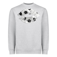 Heather Grey soccer lips Heavyweight Sweatshirt - AdoDesignShop
