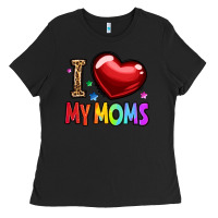 Black i love my moms Ladies Tee - OliviaCreatesArt