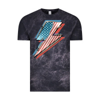 Cloud Black American flag lightning bolt 4th of july Vintage Tee - FaDigitalArtStudio