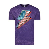 Cloud Purple American flag lightning bolt 4th of july Vintage Tee - FaDigitalArtStudio