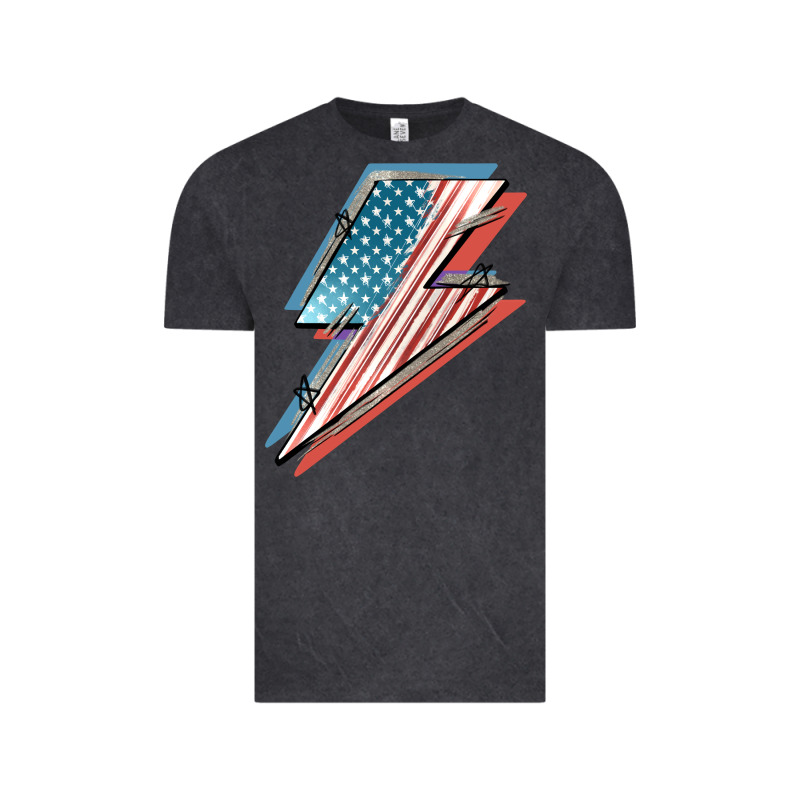 American Flag Lightning Bolt 4th Of July Vintage Tee by FaDigitalArtStudio | Teevron