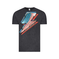 Vintage Black American flag lightning bolt 4th of july Vintage Tee - FaDigitalArtStudio