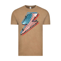 Vintage Coffee American flag lightning bolt 4th of july Vintage Tee - FaDigitalArtStudio
