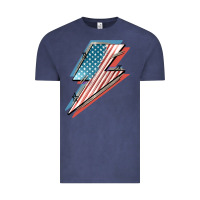 Vintage Denim American flag lightning bolt 4th of july Vintage Tee - FaDigitalArtStudio