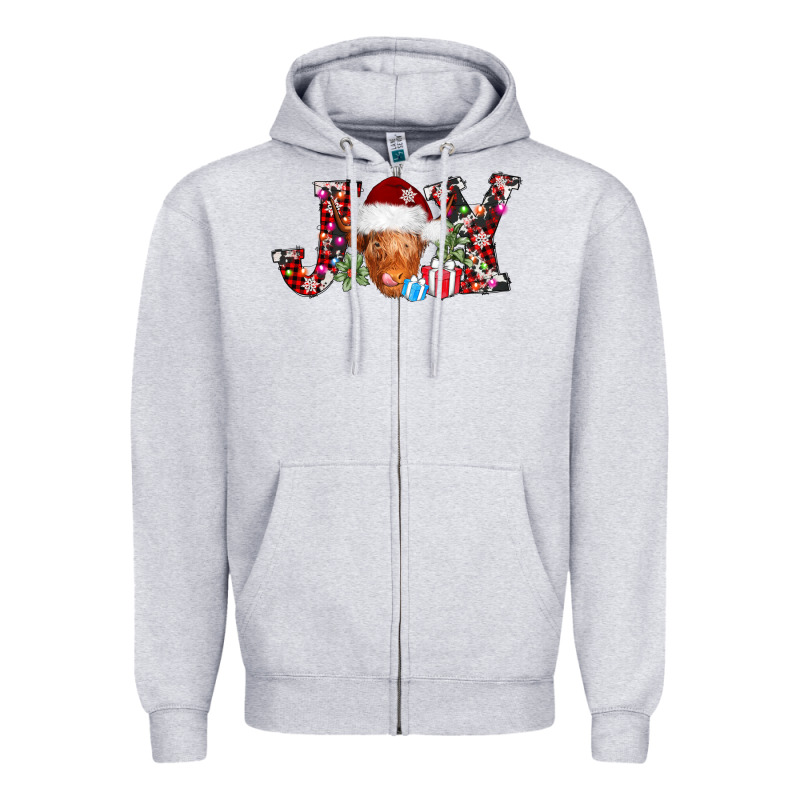 Joy Christmas Heifer Zipper Hoodie by AdoDesignShop | Teevron