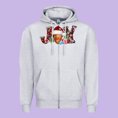 Joy Christmas Heifer Zipper Hoodie Designed By Adodesignshop