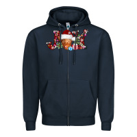 Navy joy christmas heifer Zipper Hoodie - AdoDesignShop
