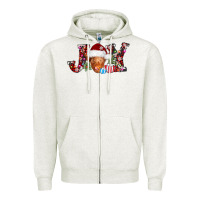 Oatmeal Heather joy christmas heifer Zipper Hoodie - AdoDesignShop