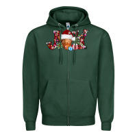 Sports Green joy christmas heifer Zipper Hoodie - AdoDesignShop
