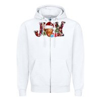 White joy christmas heifer Zipper Hoodie - AdoDesignShop