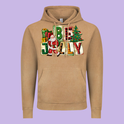 Be Jolly Santa Christmas Vintage Hoodie Designed By Fadigitalartstudio