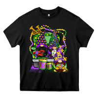 Black mardi gras gnomies truck Heavy Core Tee - CowGirlArtShop