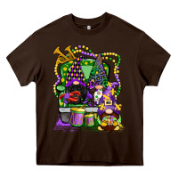 Chocolate Brown mardi gras gnomies truck Heavy Core Tee - CowGirlArtShop