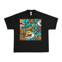 Black more espresso less despresso coffee with leopard seamless pattern bbs Urban Heavy Tee - BundleAndBundleShop