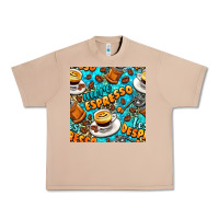 Burro more espresso less despresso coffee with leopard seamless pattern bbs Urban Heavy Tee - BundleAndBundleShop