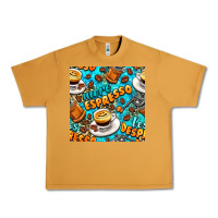 Peanut Butter more espresso less despresso coffee with leopard seamless pattern bbs Urban Heavy Tee - BundleAndBundleShop