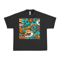 Pigment Black more espresso less despresso coffee with leopard seamless pattern bbs Urban Heavy Tee - BundleAndBundleShop