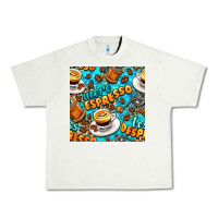 Pistachio more espresso less despresso coffee with leopard seamless pattern bbs Urban Heavy Tee - BundleAndBundleShop
