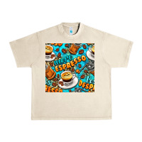 Sandshell more espresso less despresso coffee with leopard seamless pattern bbs Urban Heavy Tee - BundleAndBundleShop