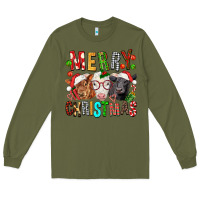 Army Green Merry christmas calfs Long Sleeve Tee - FaDigitalArtStudio