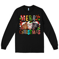Black Merry christmas calfs Long Sleeve Tee - FaDigitalArtStudio