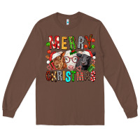 Chestnut Merry christmas calfs Long Sleeve Tee - FaDigitalArtStudio