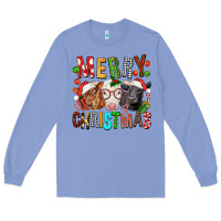 Colony Blue Merry christmas calfs Long Sleeve Tee - FaDigitalArtStudio