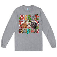 Heather Grey Merry christmas calfs Long Sleeve Tee - FaDigitalArtStudio