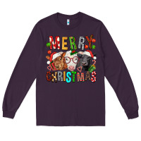 Plum Merry christmas calfs Long Sleeve Tee - FaDigitalArtStudio