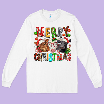 Merry Christmas Calfs Long Sleeve Tee Designed By Fadigitalartstudio