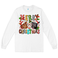 White Merry christmas calfs Long Sleeve Tee - FaDigitalArtStudio