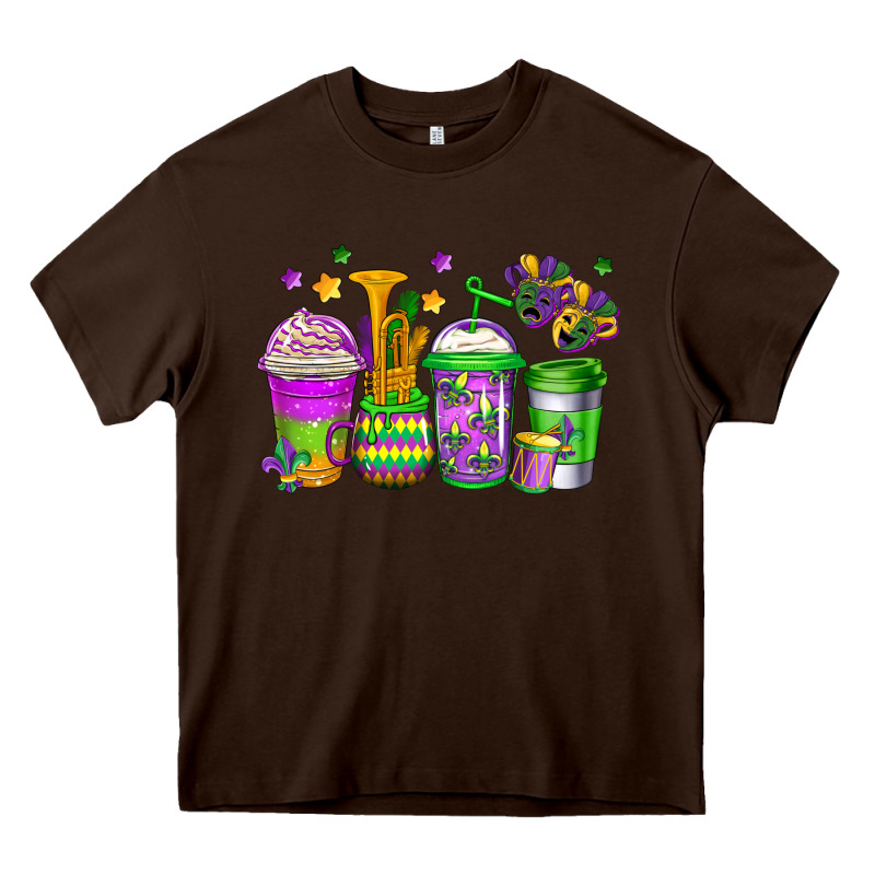 Mardi Gras Coffee Cups Heavy Core Tee by Jasminsmagicworld | Teevron