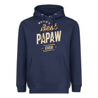 Navy Mens Best Papaw Ever Funny Dad / Grandpa Heavyweight Hoodie - DesigneFamous