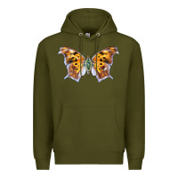 Army Green Question Mark Butterfly Premium Hoodie - LillyAllenDesigns