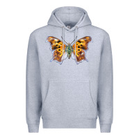 Heather Grey Question Mark Butterfly Premium Hoodie - LillyAllenDesigns
