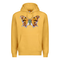 Mustard Question Mark Butterfly Premium Hoodie - LillyAllenDesigns